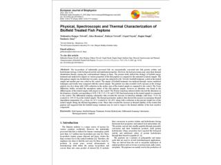 Physical, Spectroscopic and Thermal Characterization of Biofield Treated Fish Peptone