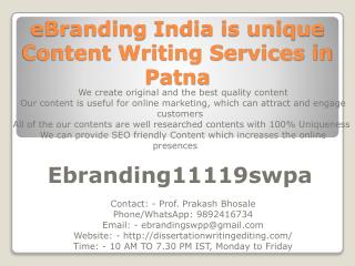 eBranding India is unique Content Writing Services in Patna