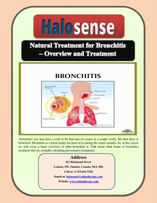 Natural Treatment for Bronchitis – Overview and Treatment