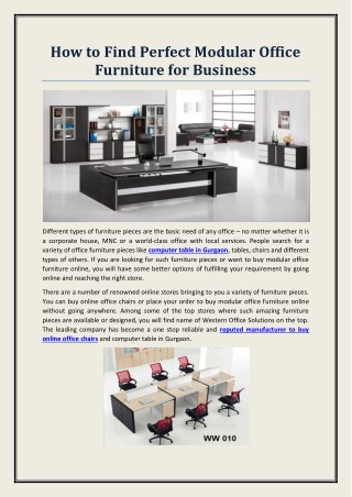 How to Find Perfect Modular Office Furniture for Business