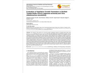 Evaluation of Vegetative Growth Parameters in Biofield Treated Bottle Gourd (Lagenaria siceraria) and Okra (Abelmoschus