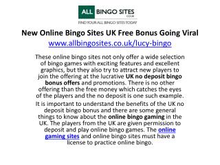 New Online Bingo Sites UK Free Bonus Going Viral