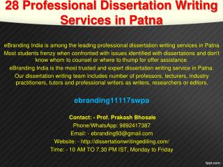 28 Professional Dissertation Writing Services in Patna
