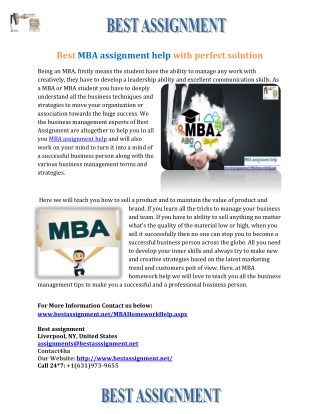 MBA Assignment help