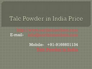 Talc Powder in India Price