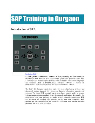 SAP Online Training in Gurgaon