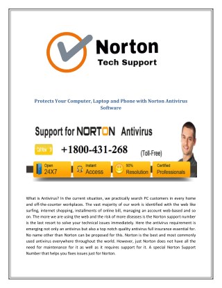 Protects Your Computer, Laptop and Phone with Norton Antivirus Software