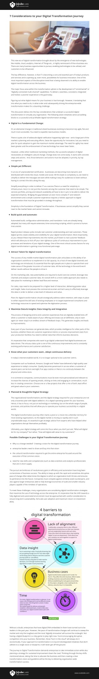 7 Considerations to your Digital Transformation Journey