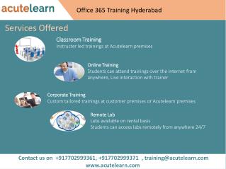 Office 365 Training Hyderabad