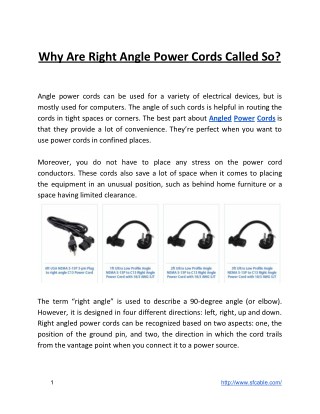 Why Are Right Angle Power Cords Called So?