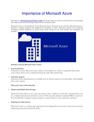 Importance of Microsoft Azure