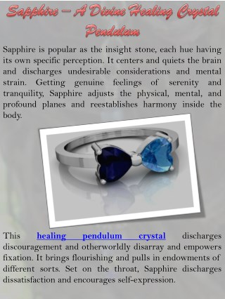 Sapphire – A Divine Healing Crystal Pendulum