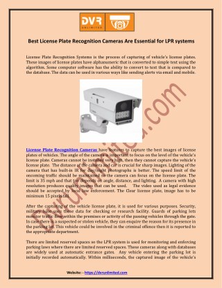 DVRunlimited - Buy License Plate Recognition Cameras