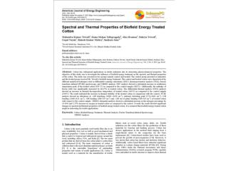 Spectral and Thermal Properties of Biofield Energy Treated Cotton