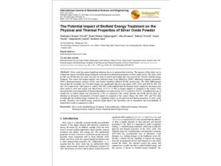 The Potential Impact of Biofield Energy Treatment on the Physical and Thermal Properties of Silver Oxide Powder