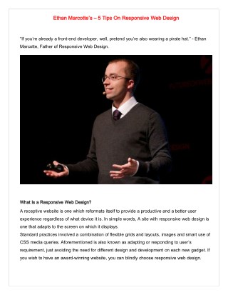 5 Tips On Responsive Web Design by Ethan Marcotte