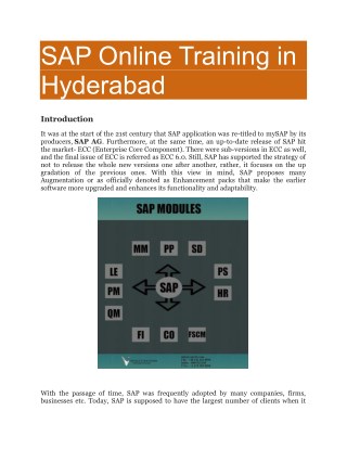 SAP Online Training in Hyderabad