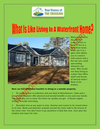 What Is Like Living In A Waterfront Home?