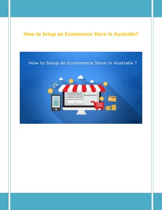 How To Setup an Ecommerce Store In Australia?