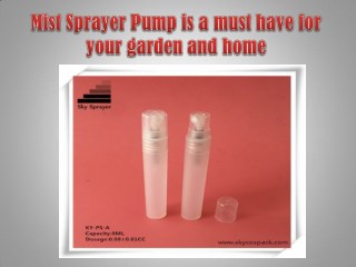 Mist Sprayer Pump is a must have for your garden and home