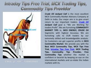 Intraday Tips Free Trial, MCX Trading Tips, Commodity Tips Provider