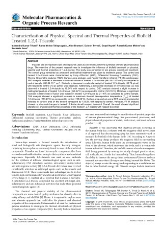 Characterization of Physical, Spectral and Thermal Properties of Biofield Treated 1,2,4-Triazole