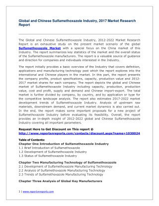 Sulfamethoxazole Market Global and Chinese (Value, Cost or Profit) 2022 Forecasts