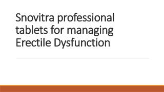 Snovitra professional tablets for managing Erectile Dysfunction