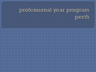 professional year program perth