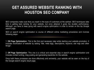 Get Assured Website Ranking with Houston SEO Company