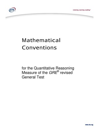 GRE Mathematical Conventions