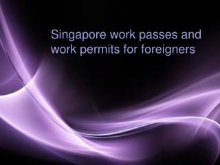 Singapore work passes and work permits for foreigners