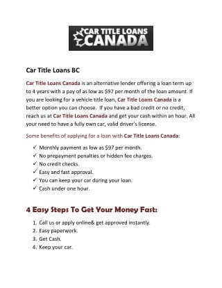 car title loans bc