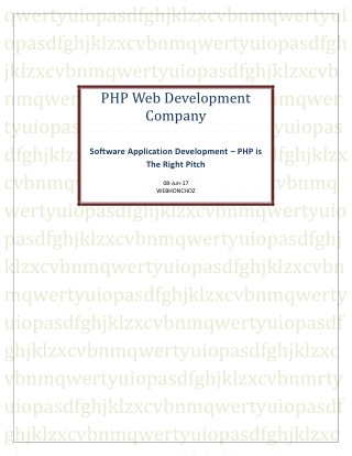 Software Application Development – PHP is The Right Pitch