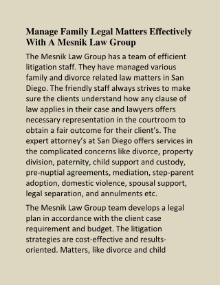 Divorce Attorney San Diego