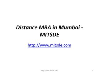 Distance mba in mumbai-MITSDE