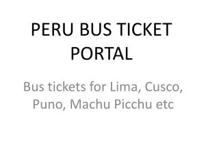 Peru Bus Ticket Travel