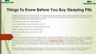 Things To Know Before You Buy Sleeping Pills