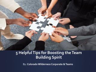 5 Helpful Tips for Boosting the Team Building Spirit