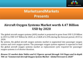 Aircraft Oxygen Systems Market worth 4.47 Billion USD by 2020