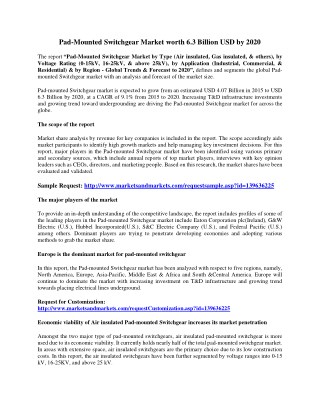 Pad-Mounted Switchgear Market worth 6.3 Billion USD by 2020