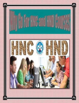 Why Go For HNC and HND Courses