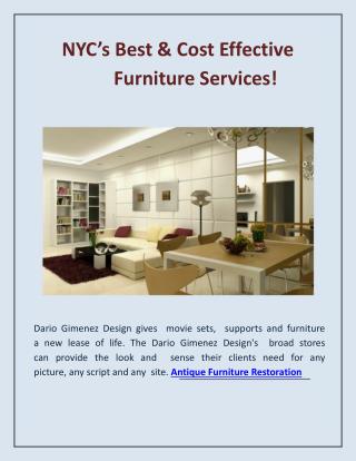 NYC’s Best & Cost Effective Furniture Services!