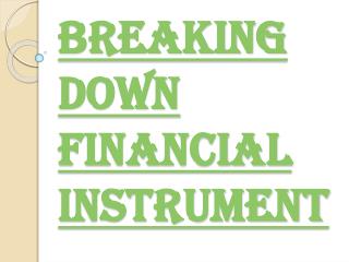Types of Financial Instruments