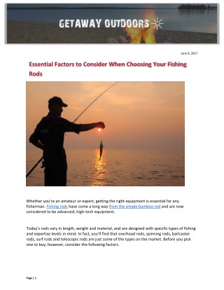 Essential Factors to Consider When Choosing Your Fishing Rods