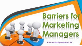 Barriers for Marketing Managers