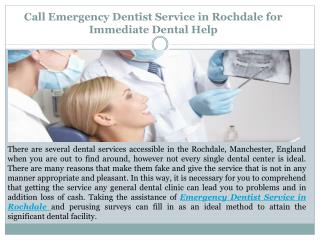 Treat your tooth at the best Emergency Dentist in Rochdale