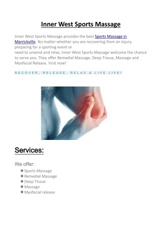 Inner West Sports Massage