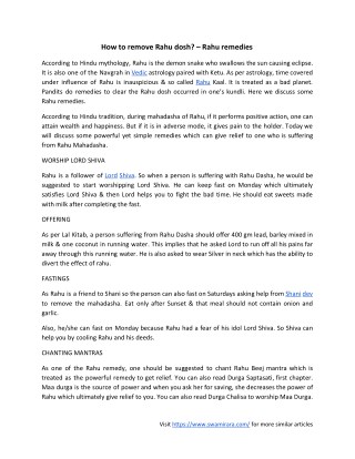 Rahu Remedies