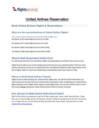 United Airlines Reservations